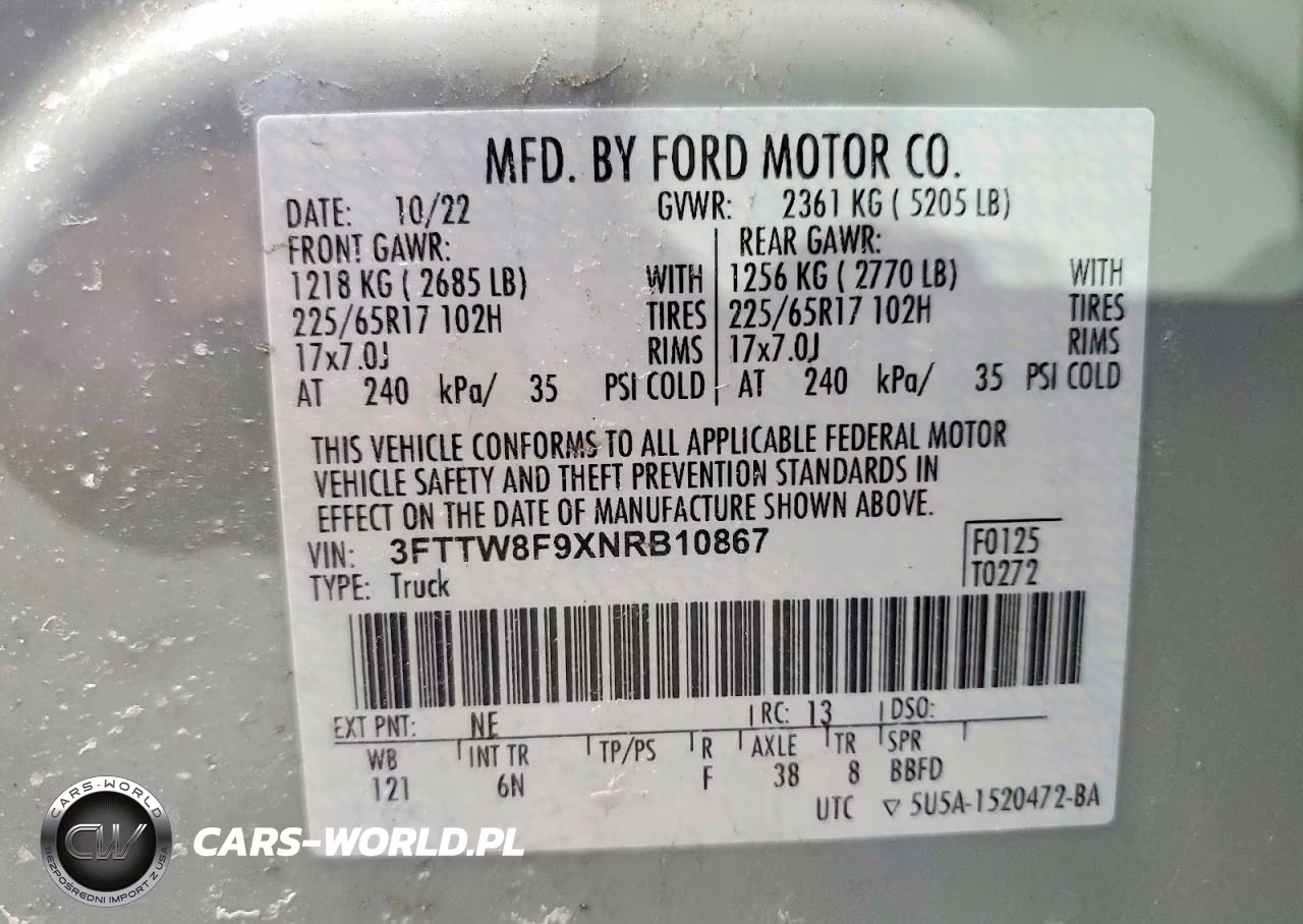 2022 Ford Maverick VIN:3FTTW8F9XNRB10867 - 12