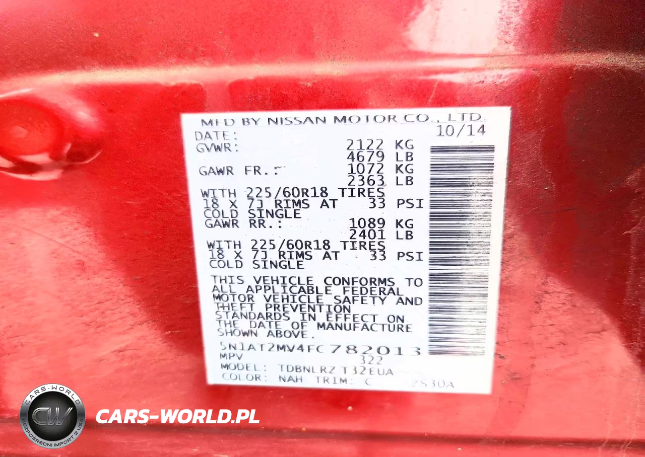 2015 Nissan Rogue Sl VIN:5N1AT2MV4FC782013 - 13