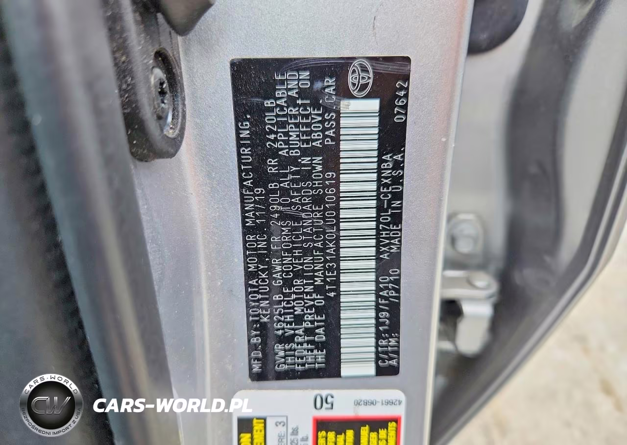 2020 Toyota Camry Le VIN:4T1E31AK0LU010619 - 12