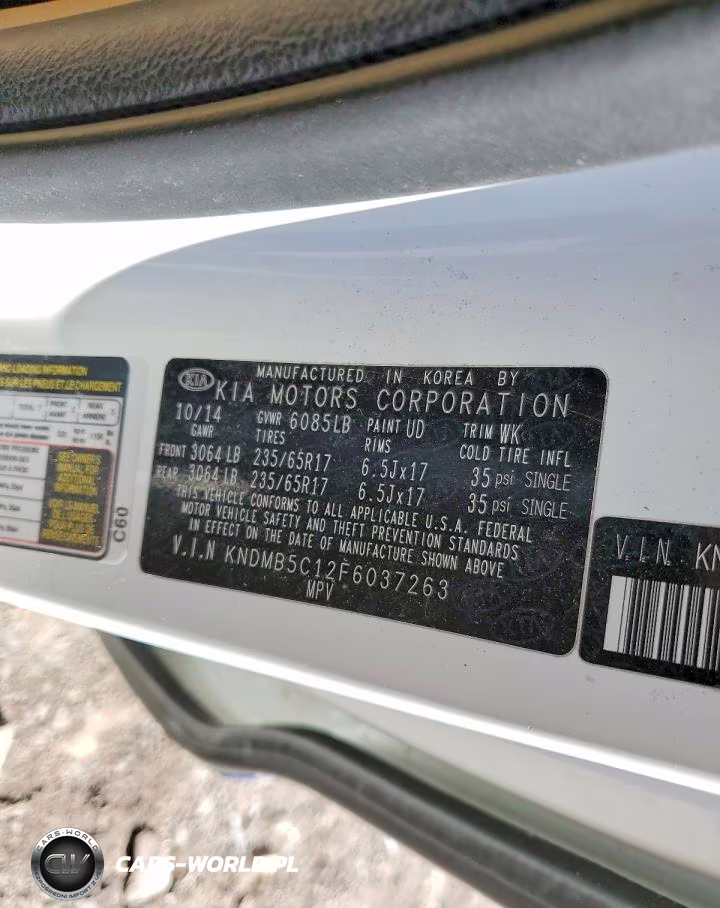 2015 Kia Sedona Lx VIN:KNDMB5C12F6037263 - 14