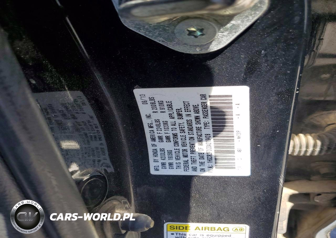 2013 Honda Accord Lx VIN:1HGCR2F30DA219428 - 12
