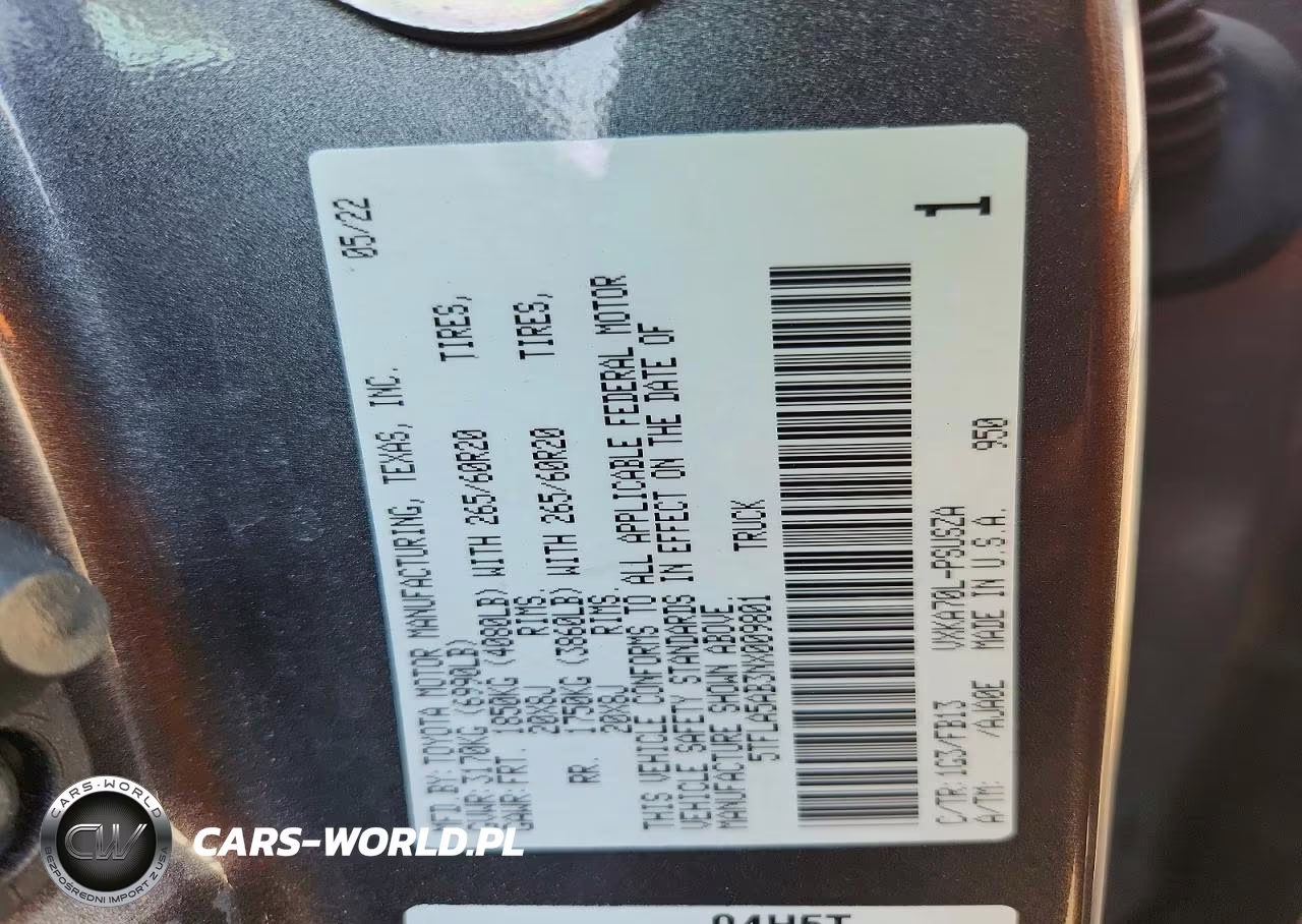 2022 TOYOTA TUNDRA CREWMAX SR VIN:5TFLA5AB3NX009801 - 12