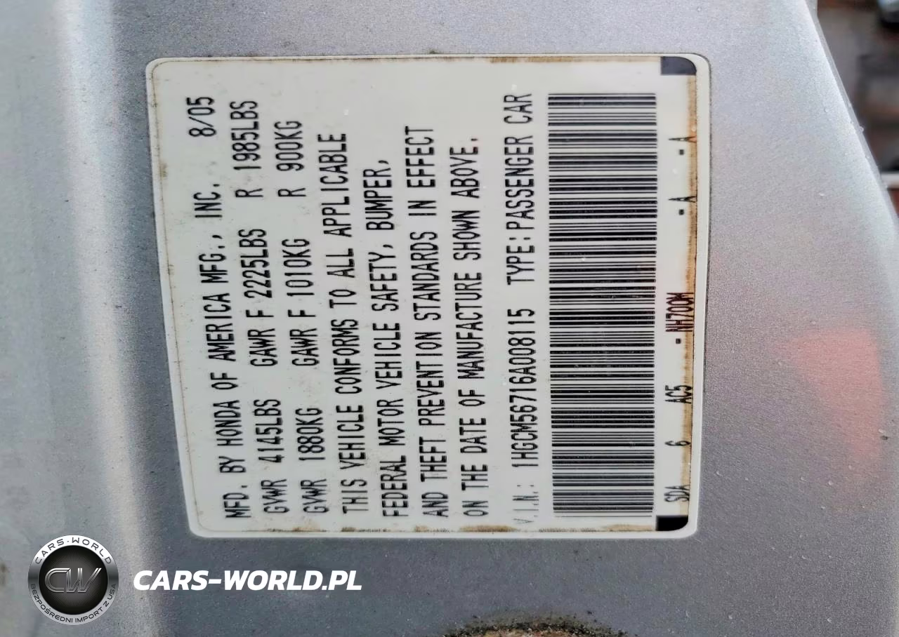 2006 Honda Accord Ex VIN:1HGCM56716A008115 - 13