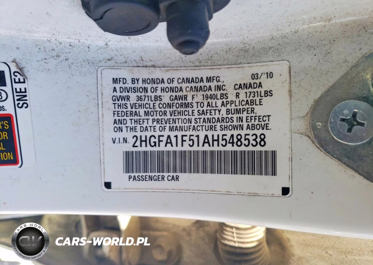 2010 Honda Civic Lx VIN:2HGFA1F51AH548538 - 12