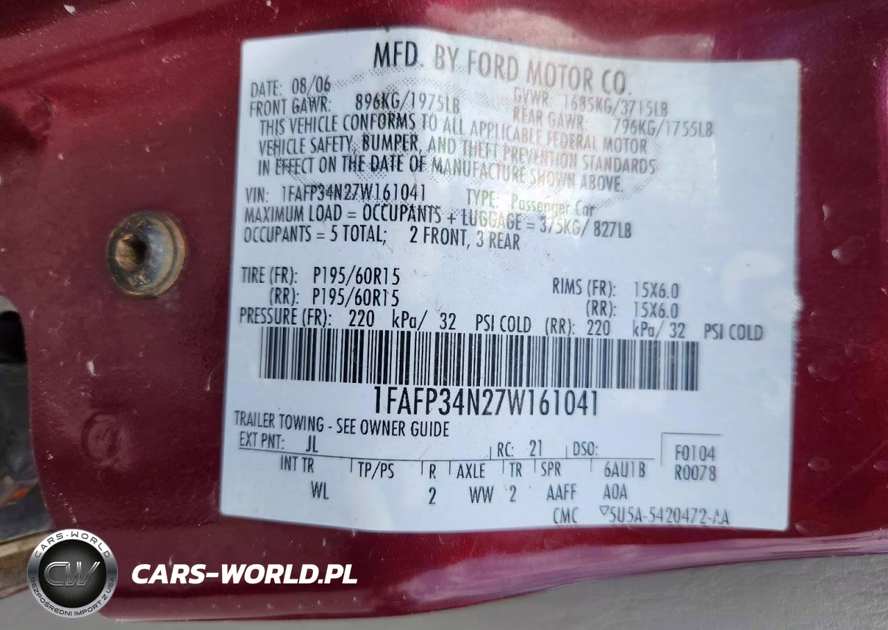 2007 Ford Focus Zx4 VIN:1FAFP34N27W161041 - 13