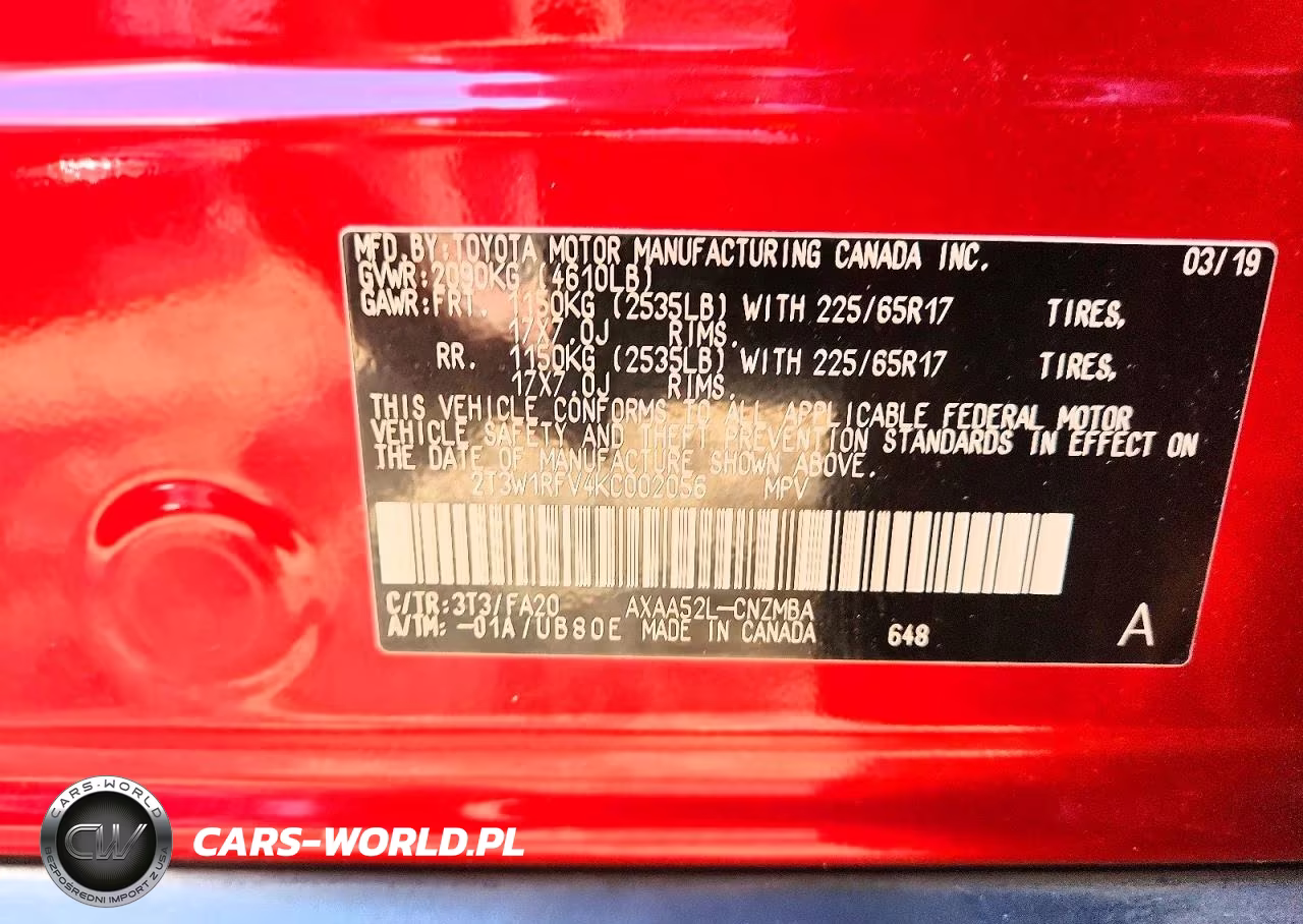 2019 Toyota Rav4 Xle VIN:2T3W1RFV4KC002056 - 13