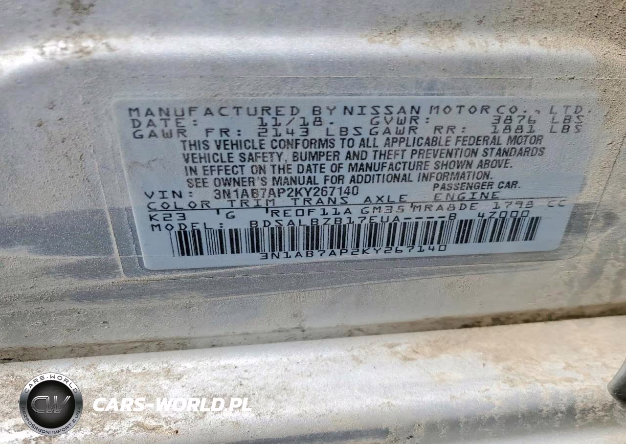2019 Niss Sentra VIN:3N1AB7AP2KY267140 - 12