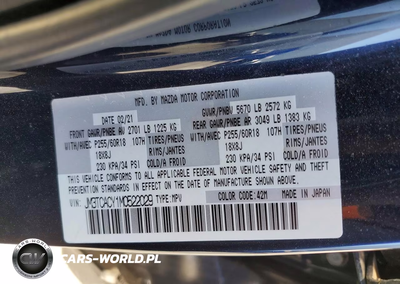 2021 Mazda Cx-9 Touring VIN:JM3TCACY1M0522029 - 14