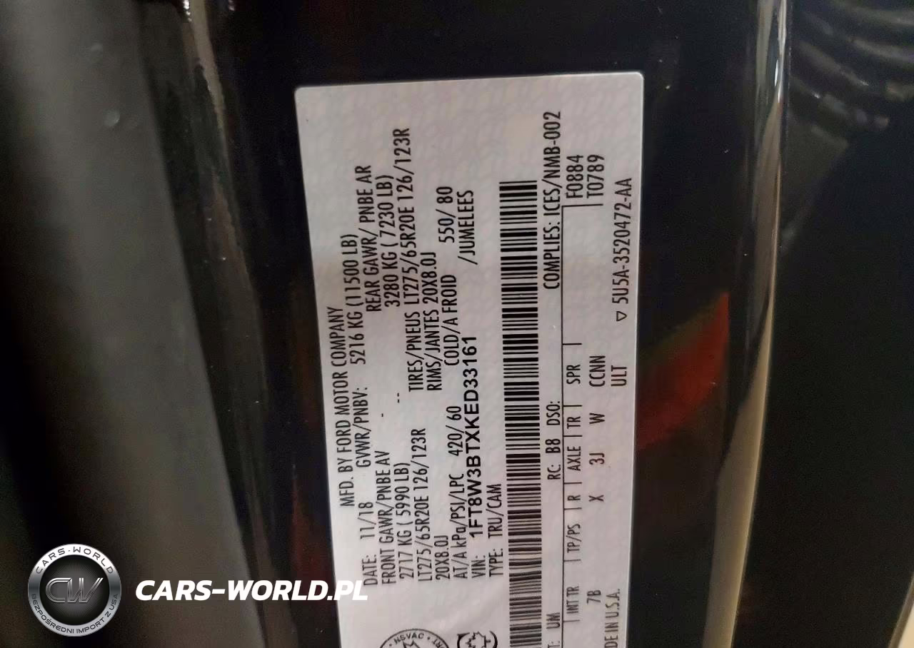 2019 Ford F350 Super Duty VIN:1FT8W3BTXKED33161 - 12