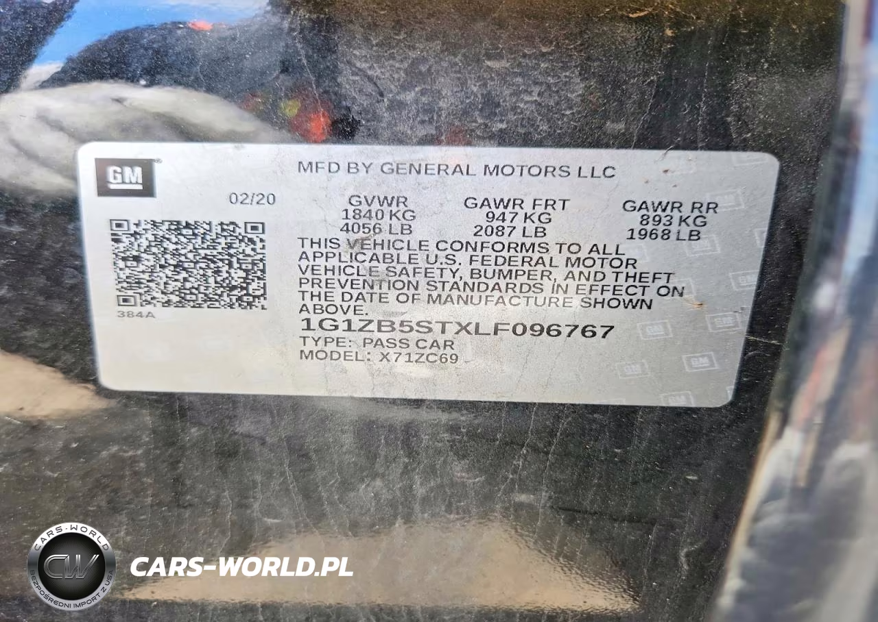 2020 Chevrolet Malibu Ls VIN:1G1ZB5STXLF096767 - 12