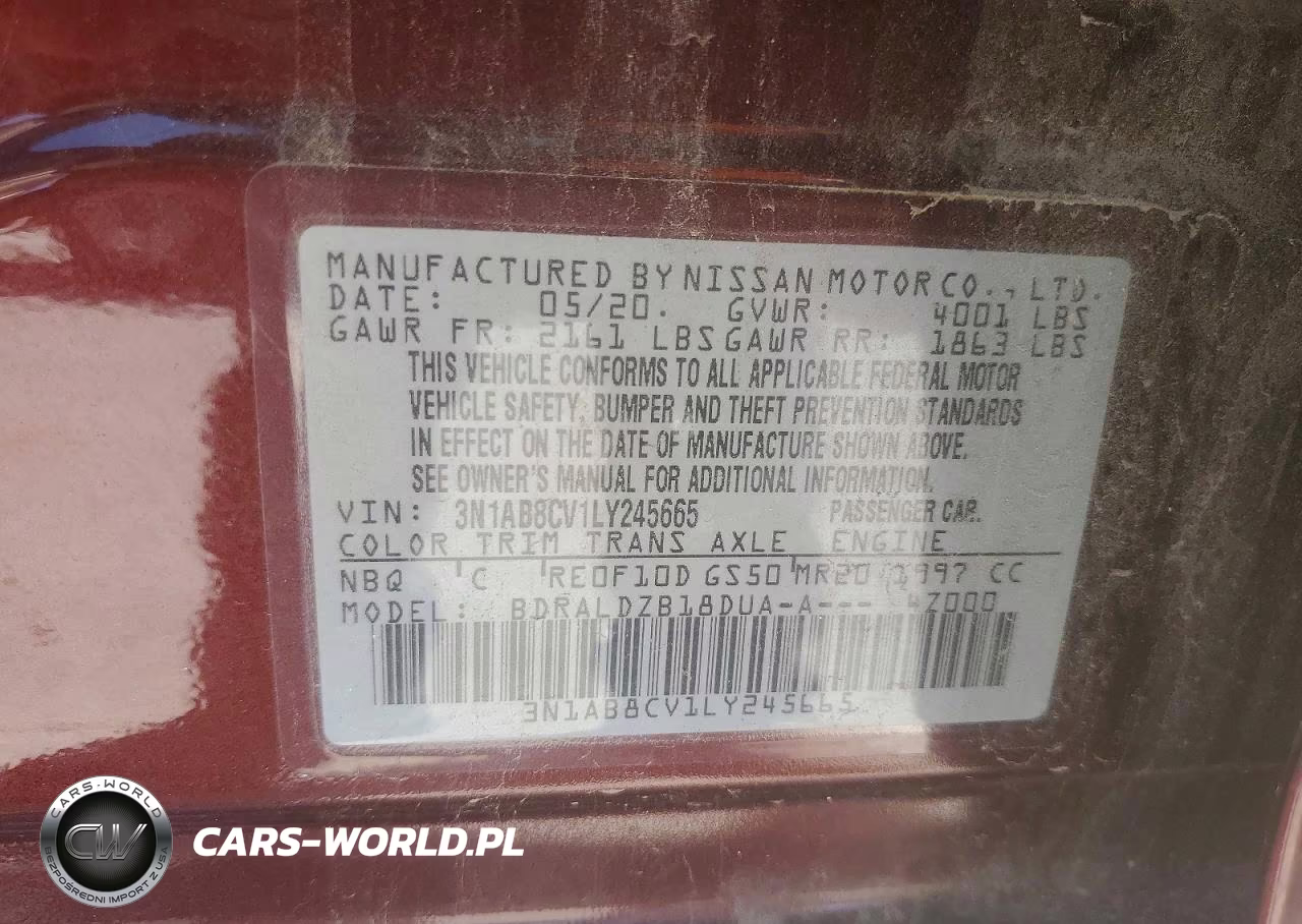 2020 Nissan Sentra Sv VIN:3N1AB8CV1LY245665 - 12