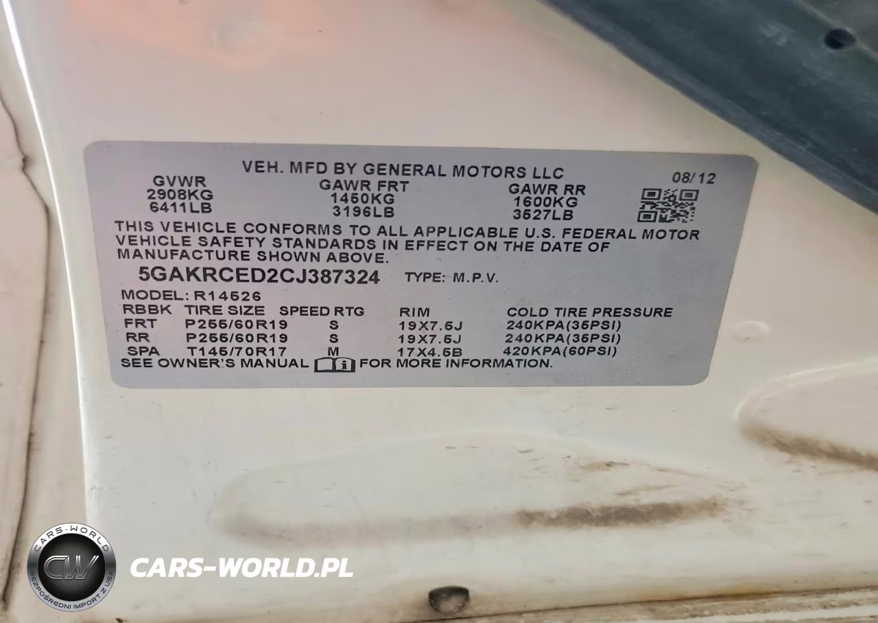 2012 Buick Enclave VIN:5GAKRCED2CJ387324 - 13