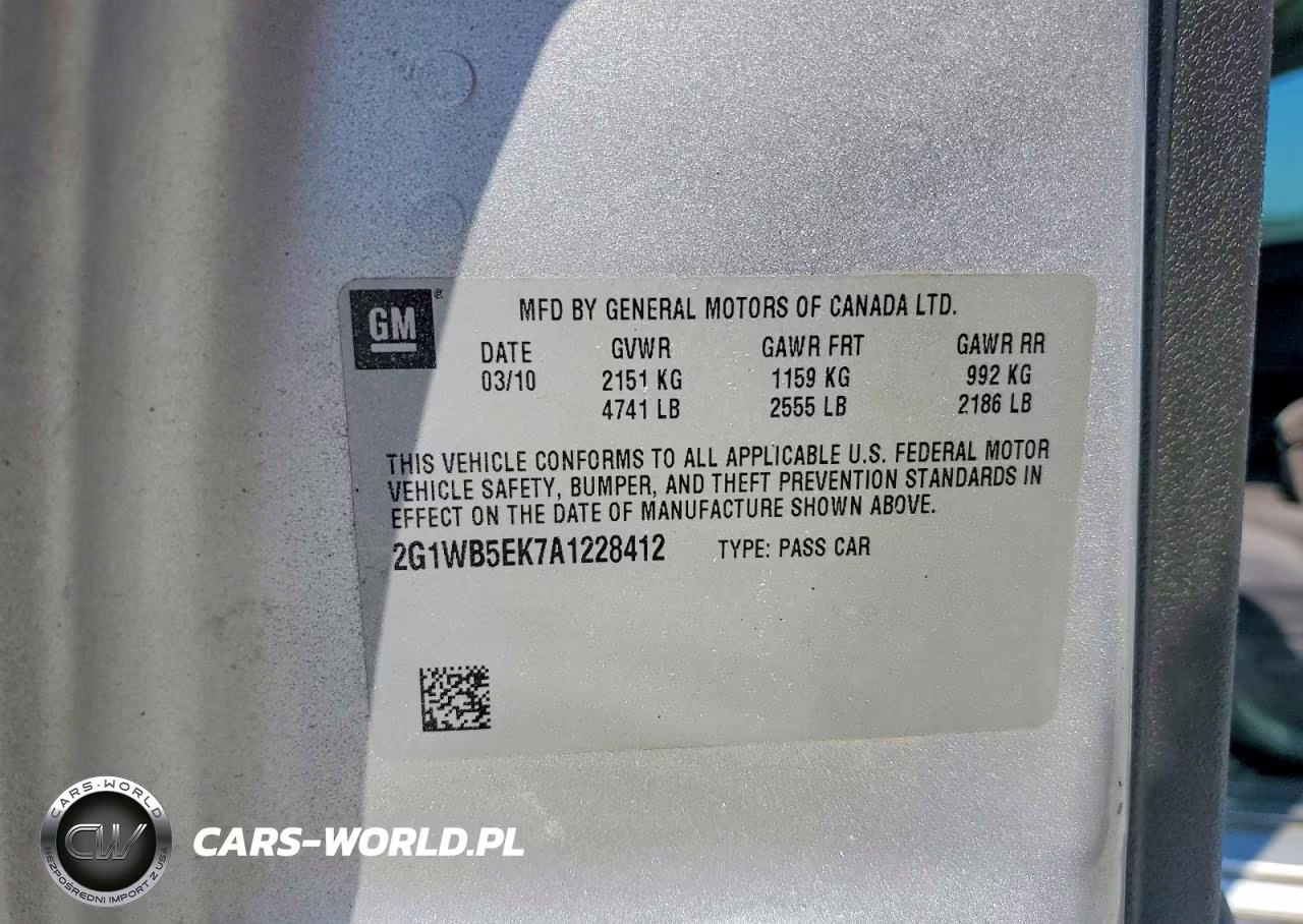 2010 Chevrolet Impala Lt VIN:2G1WB5EK7A1228412 - 12