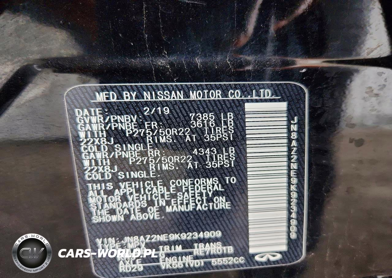 2019 Infiniti Qx80 Luxe VIN:JN8AZ2NE9K9234909 - 13