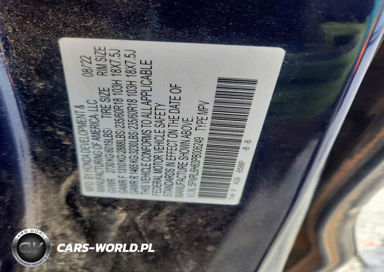 2023 Honda Odyssey Exl VIN:5FNRL6H63PB006249 - 13