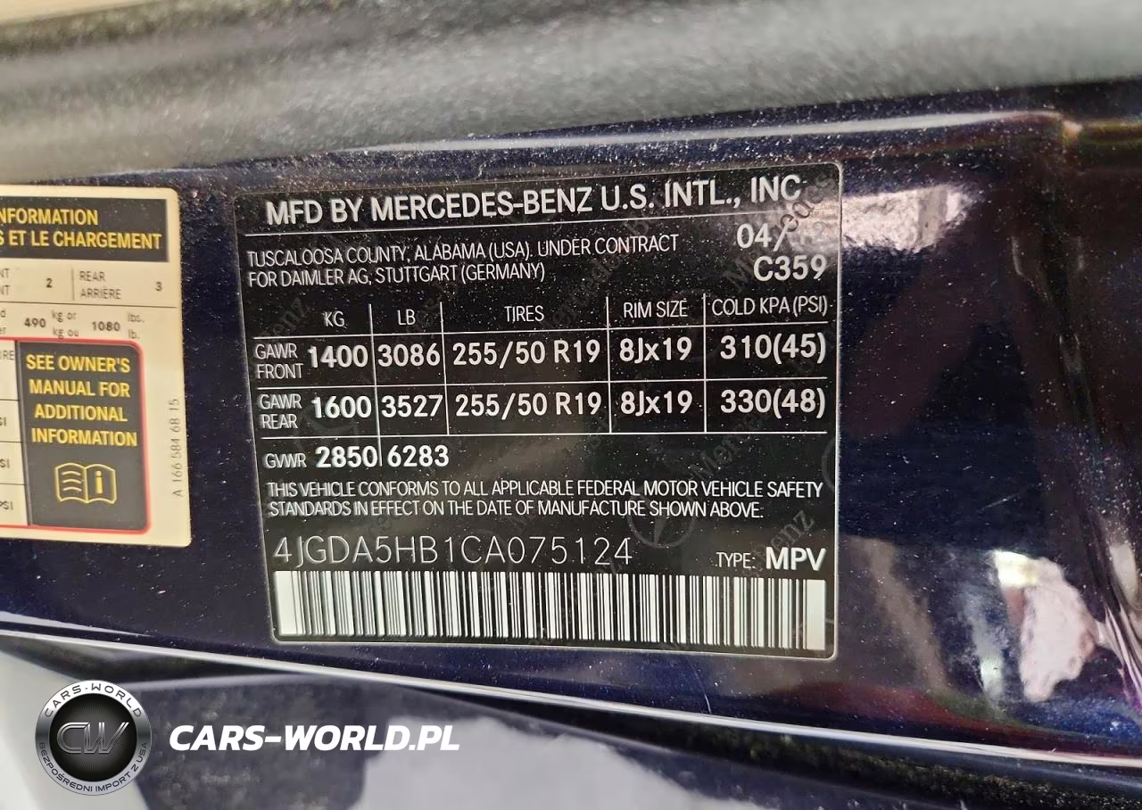 2012 Mercedes-Benz Ml 350 4Matic VIN:4JGDA5HB1CA075124 - 13