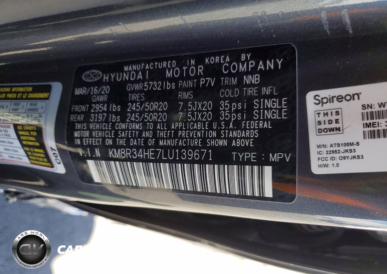 2020 Hyundai Palisade Sel VIN:KM8R34HE7LU139671 - 12