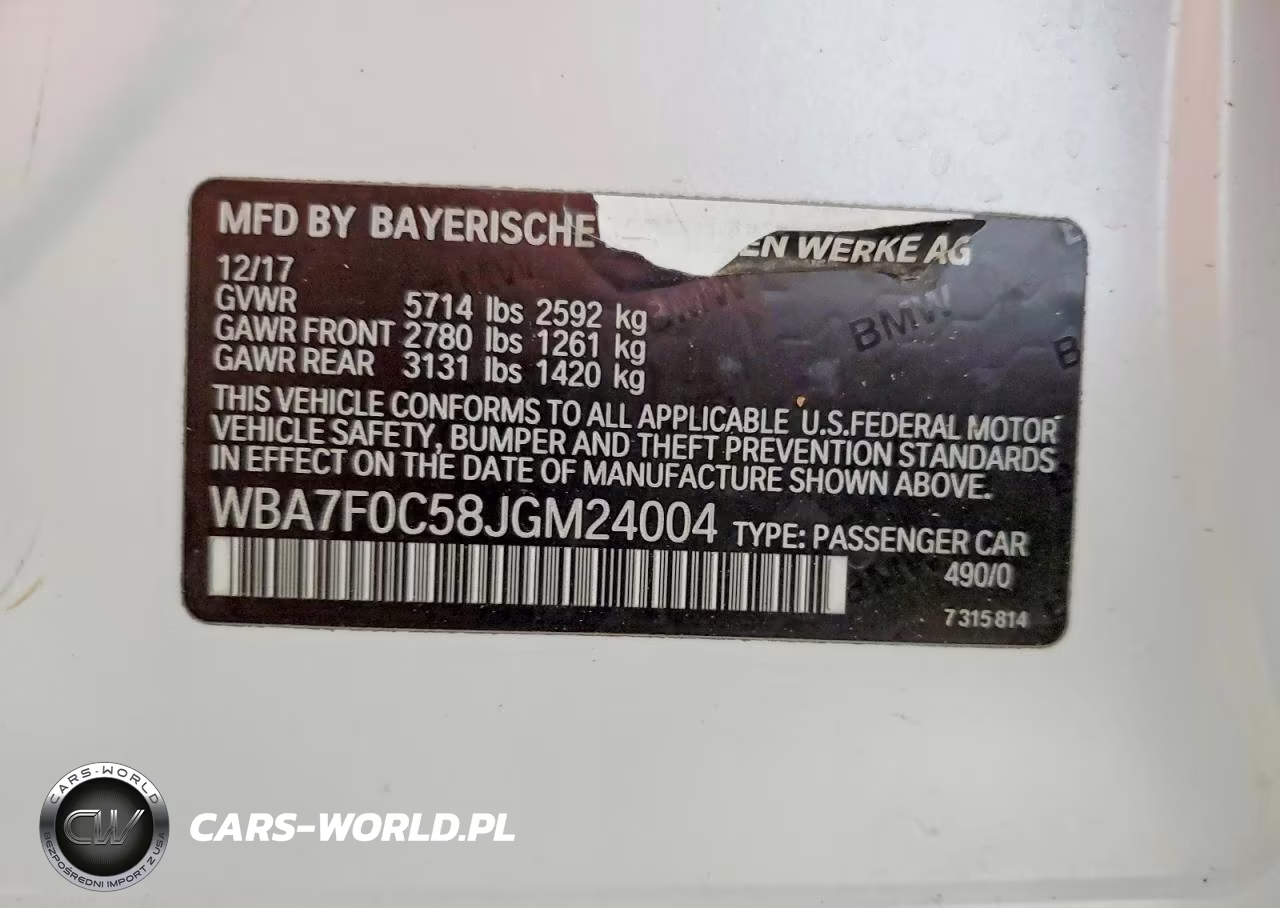 2018 BMW 750 I VIN:WBA7F0C58JGM24004 - 13
