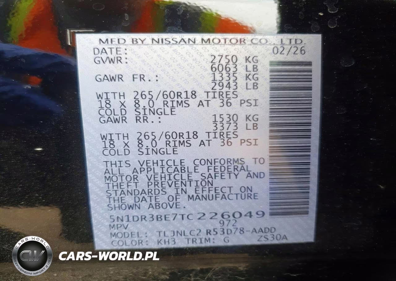 2026 Nissan Pathfinder Sv VIN:5N1DR3BE7TC226049 - 12