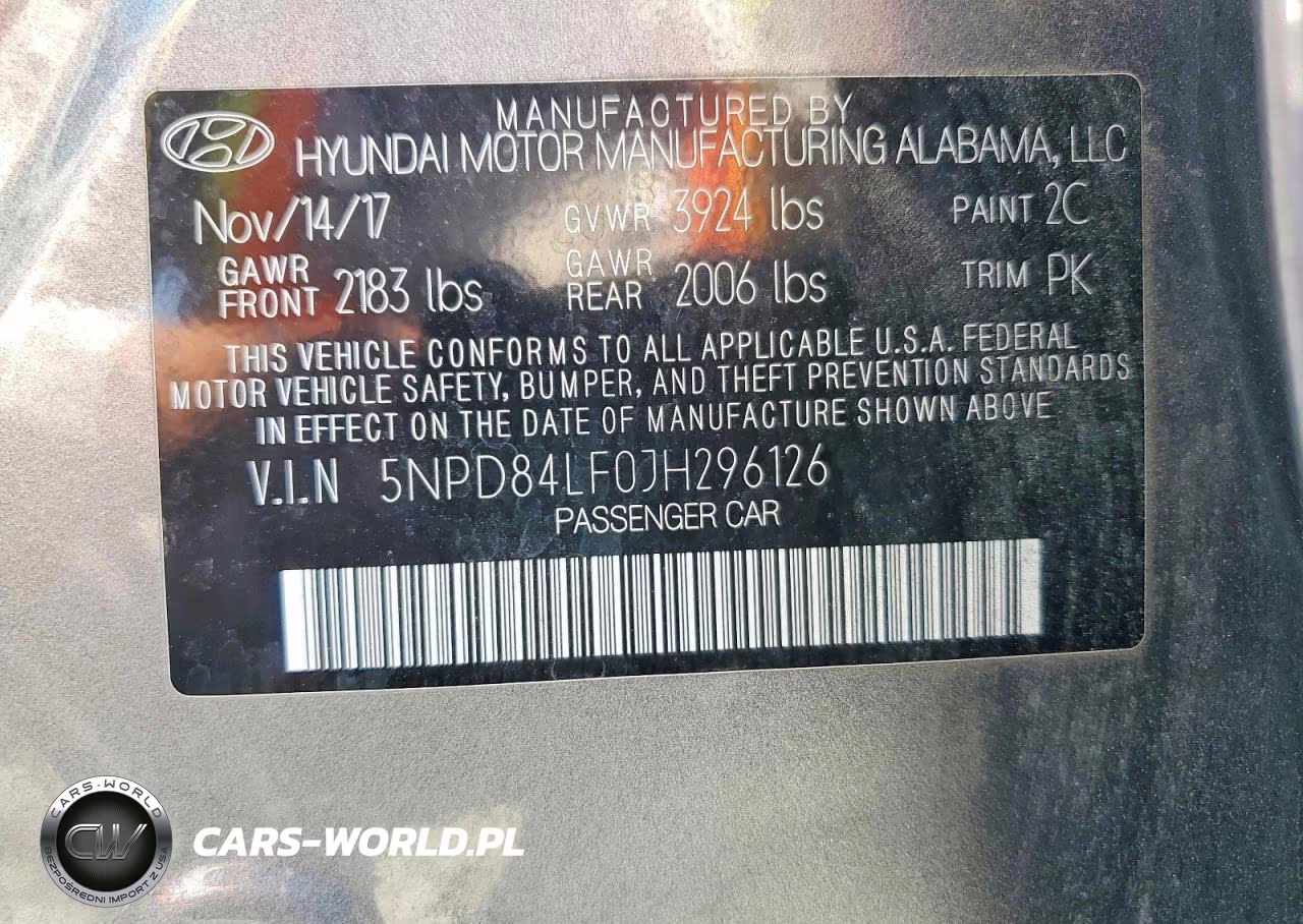 2018 Hyundai Elantra Sel VIN:5NPD84LF0JH296126 - 12