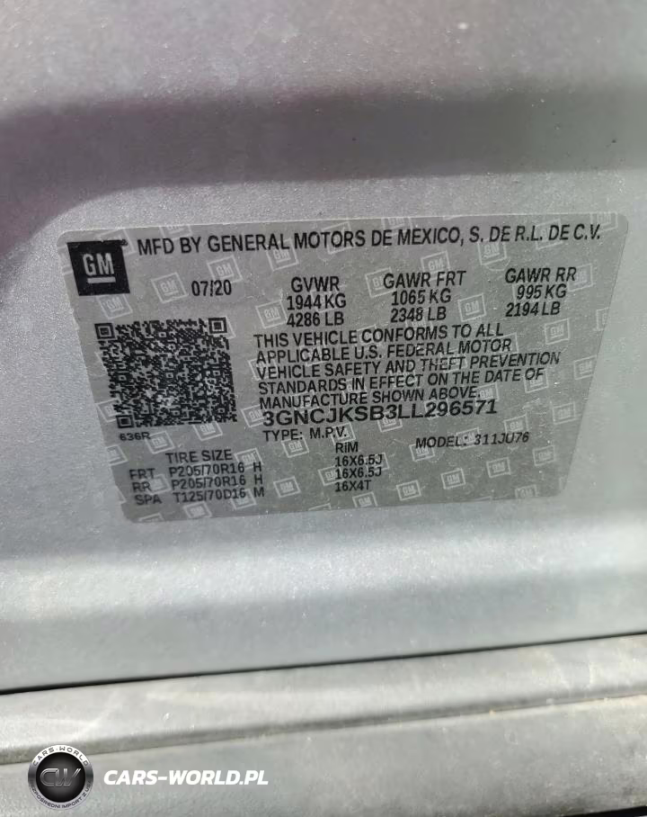 2020 Chevrolet Trax Ls VIN:3GNCJKSB3LL296571 - 13