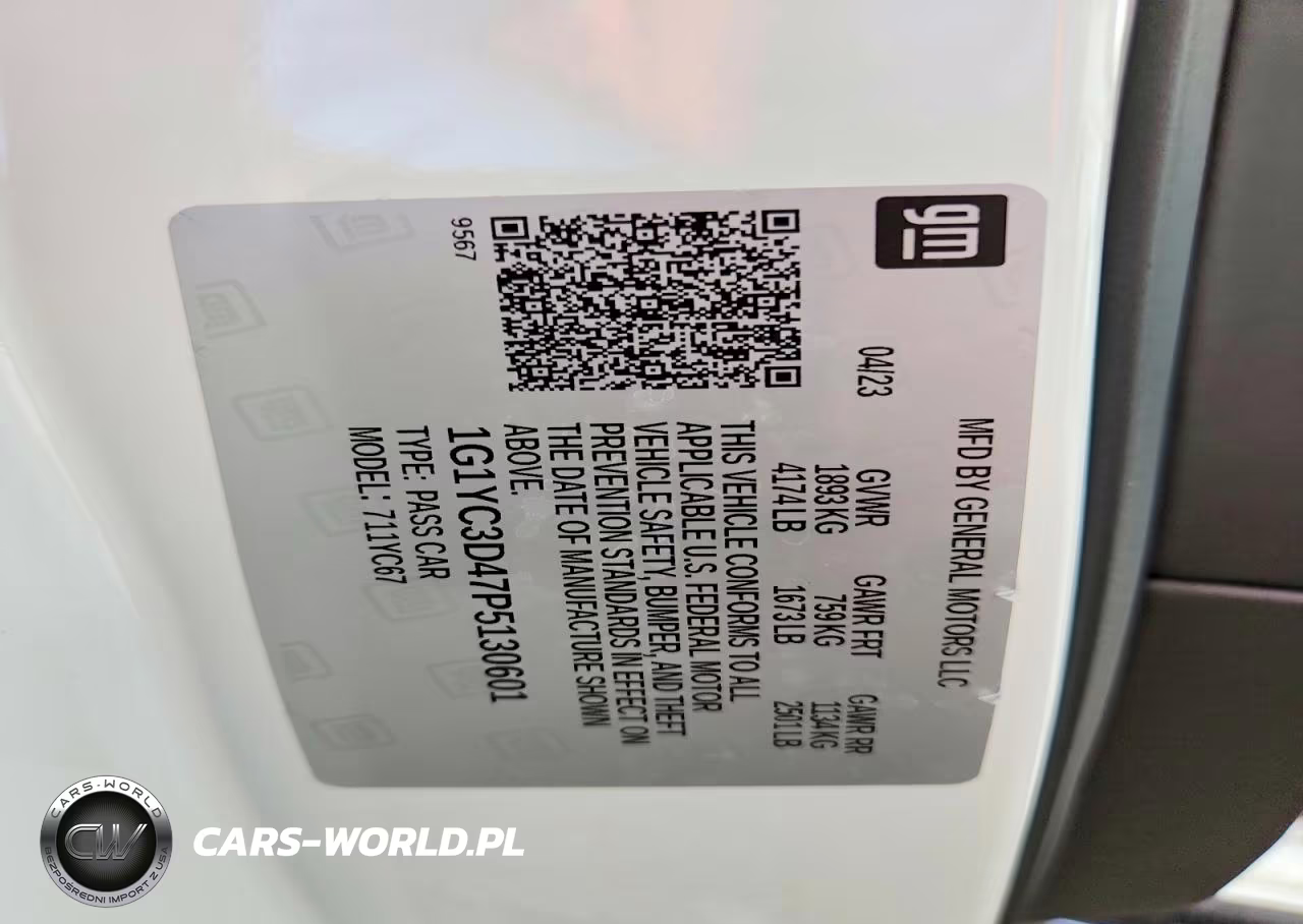 2023 Chevrolet Corvette Stingray 3Lt VIN:1G1YC3D47P5130601 - 13