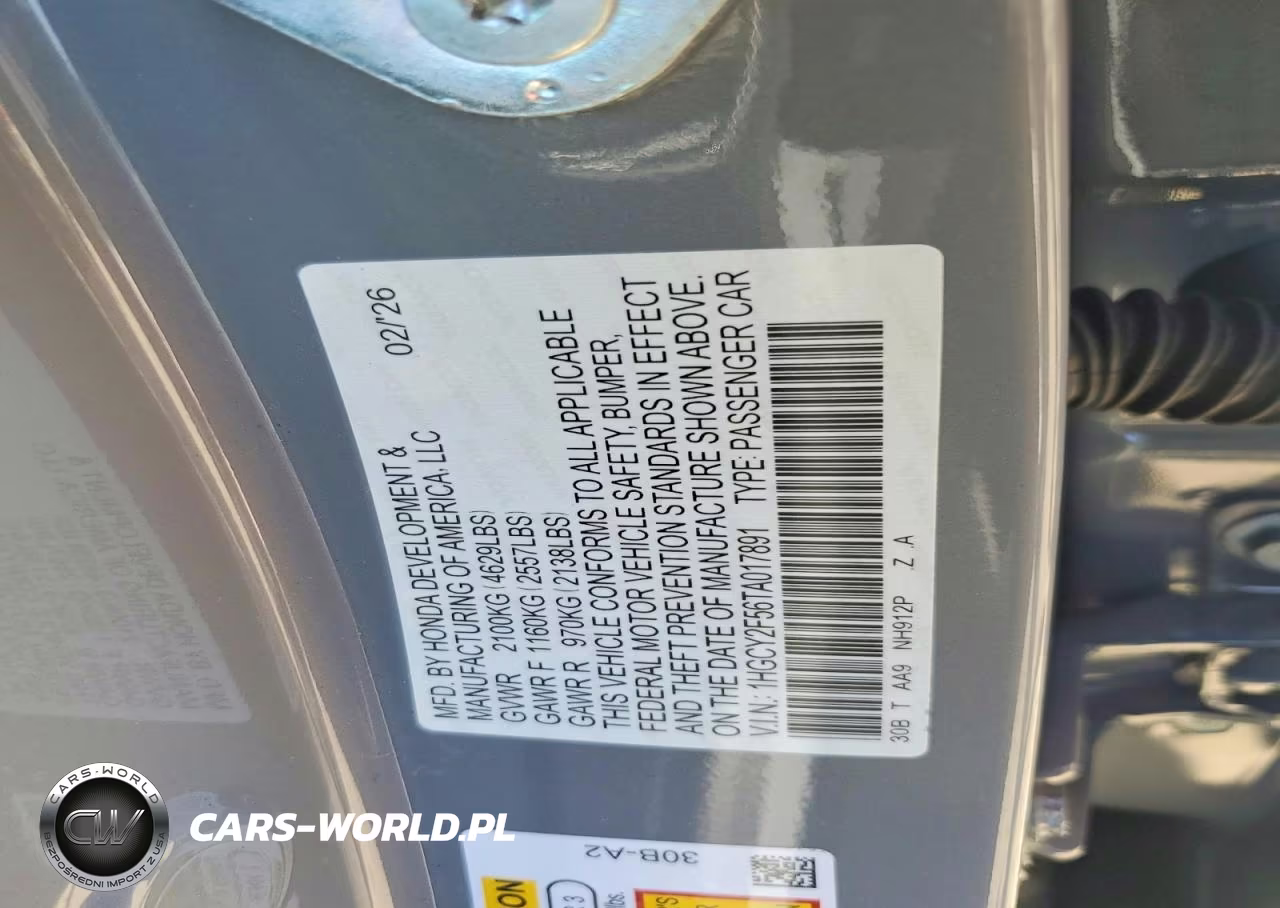 2026 Honda Accord Hybrid Sport VIN:1HGCY2F56TA017891 - 12
