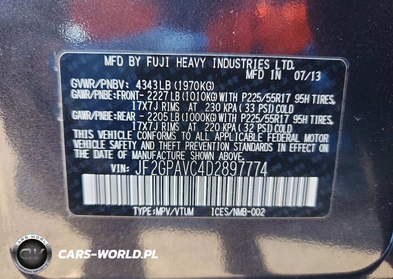 2013 Subaru Xv Crosstrek 2.0 Premium VIN:JF2GPAVC4D2897774 - 13