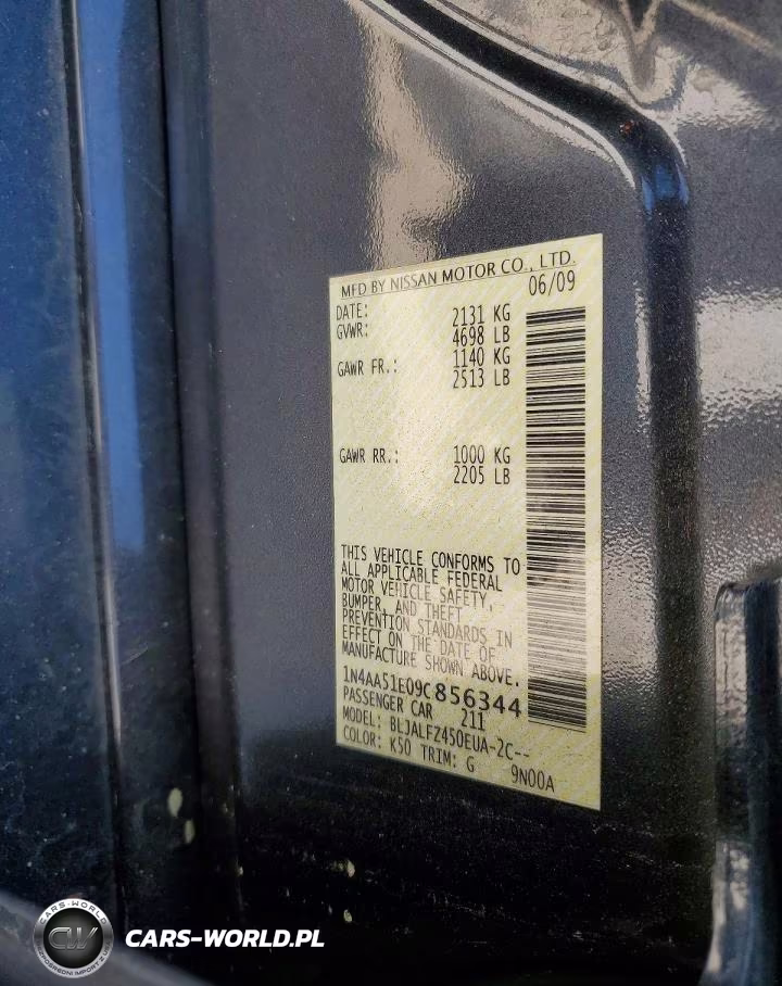 2009 Nissan Maxima 3.5 S VIN:1N4AA51E09C856344 - 12