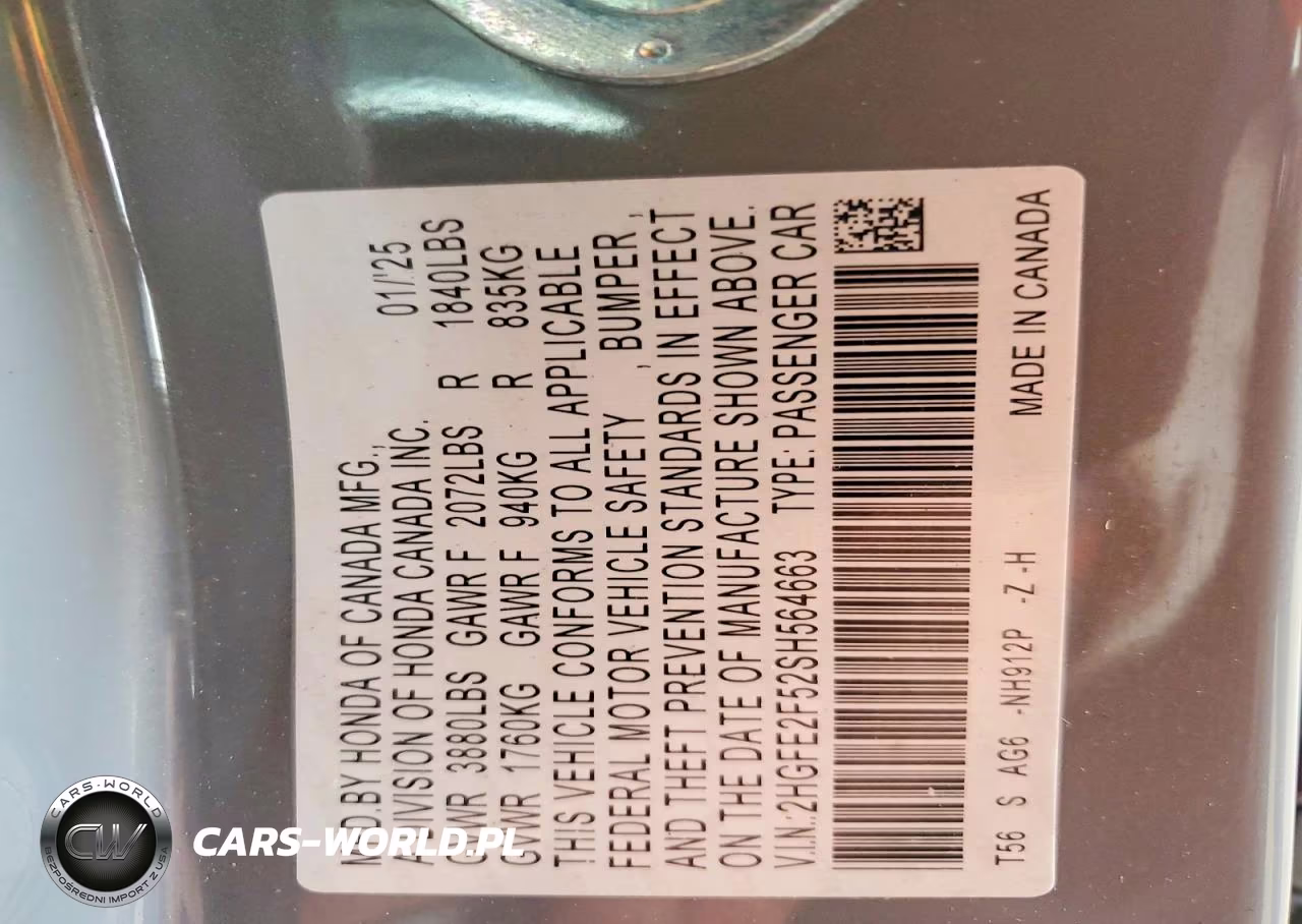 2025 Honda Civic Sport VIN:2HGFE2F52SH564663 - 12