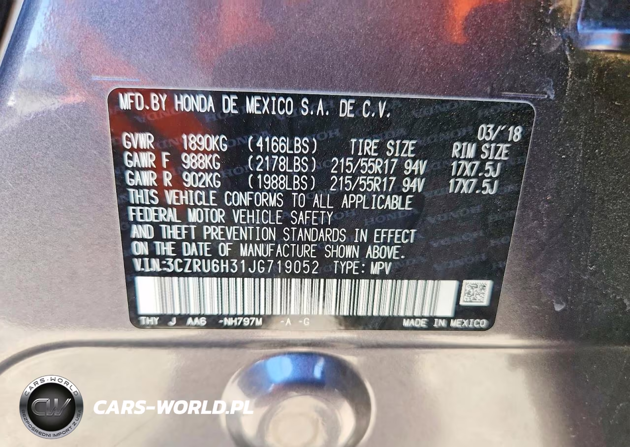 2018 Honda Hr-V Lx VIN:3CZRU6H31JG719052 - 12