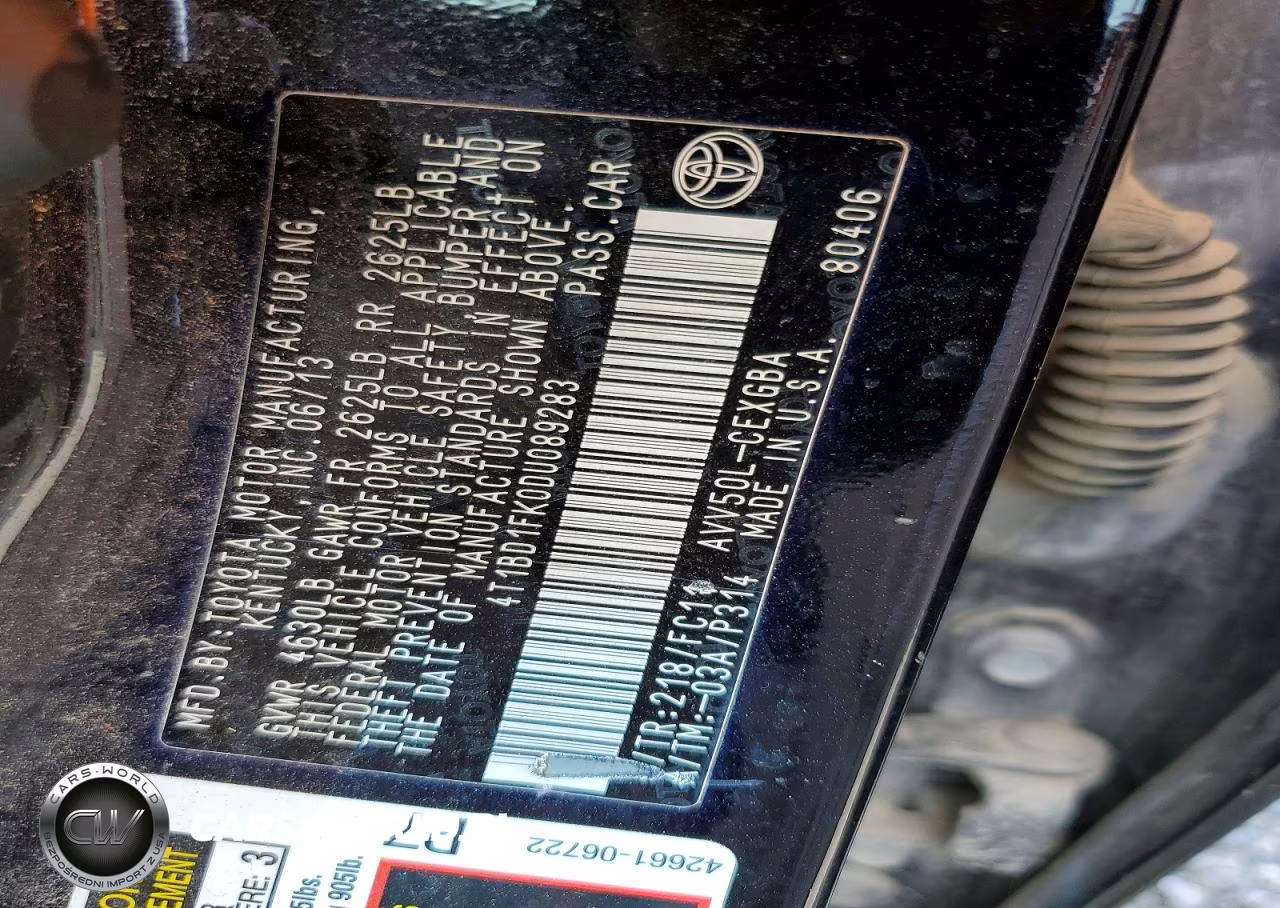 2013 Toyota Camry Hybrid Xle VIN:4T1BD1FK0DU089283 - 12