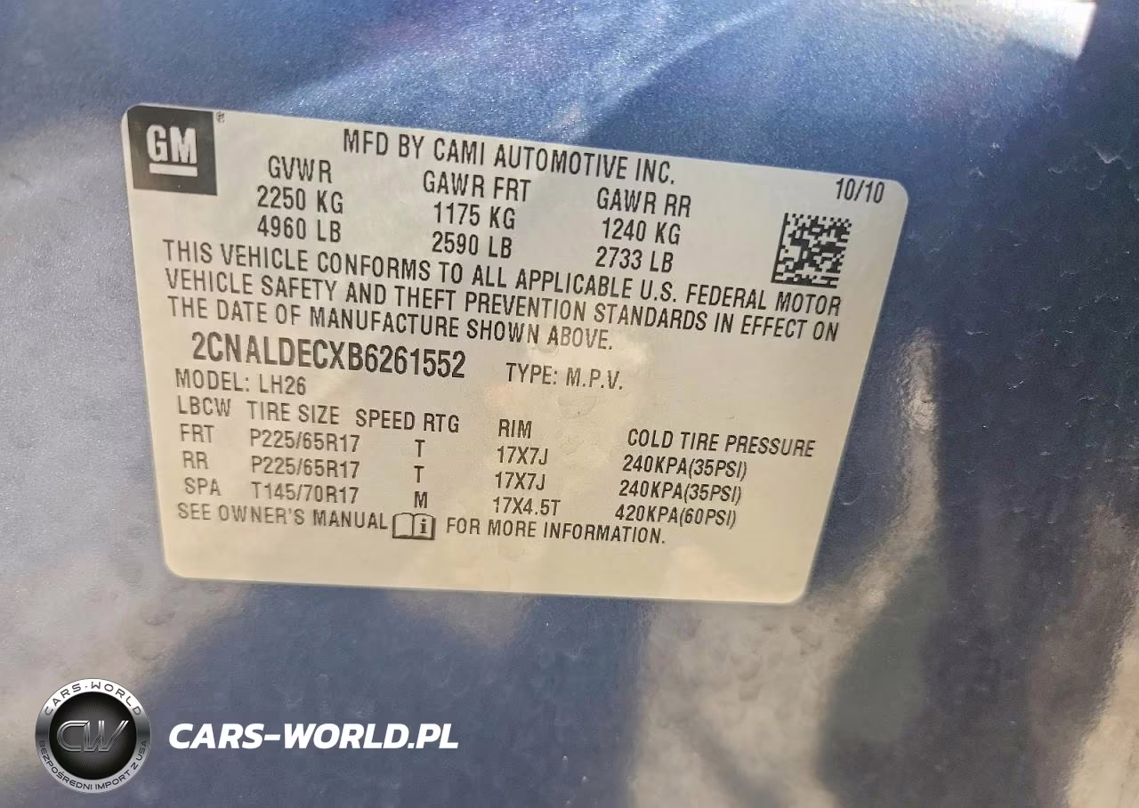 2011 Chevrolet Equinox Lt VIN:2CNALDECXB6261552 - 13