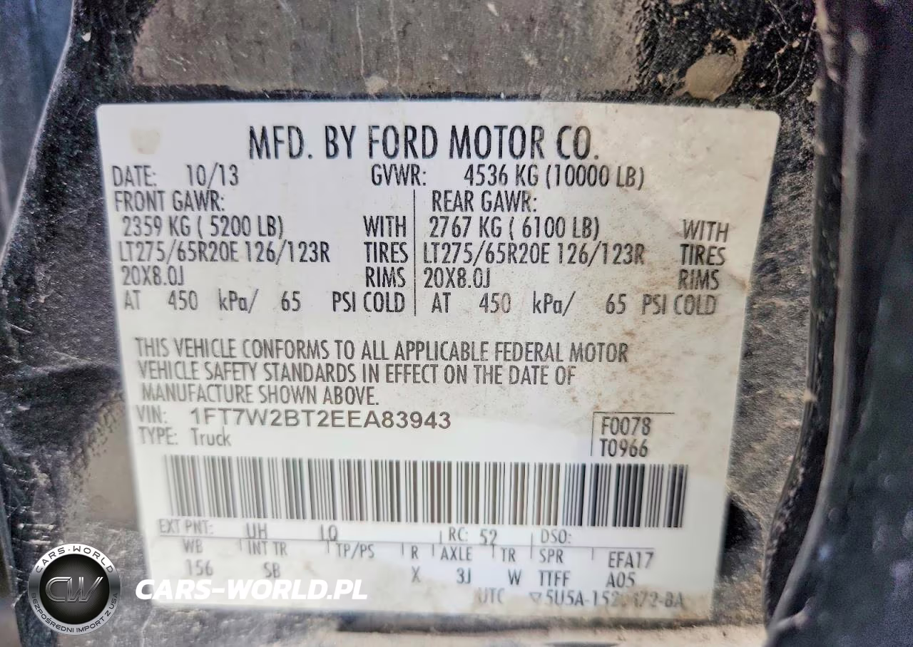 2014 Ford F250 Super Duty VIN:1FT7W2BT2EEA83943 - 12