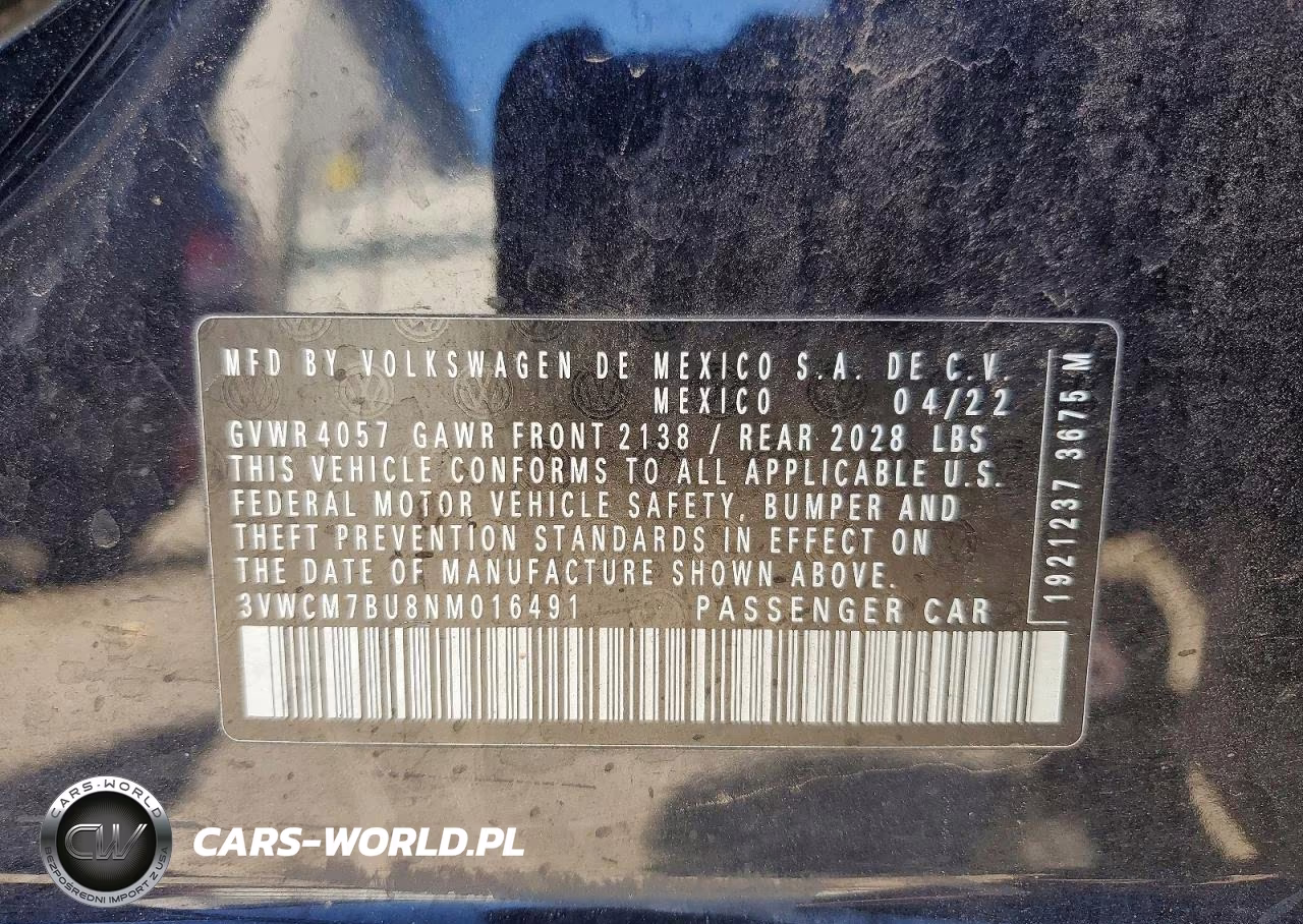 2022 Volkswagen Jetta S VIN:3VWCM7BU8NM016491 - 13
