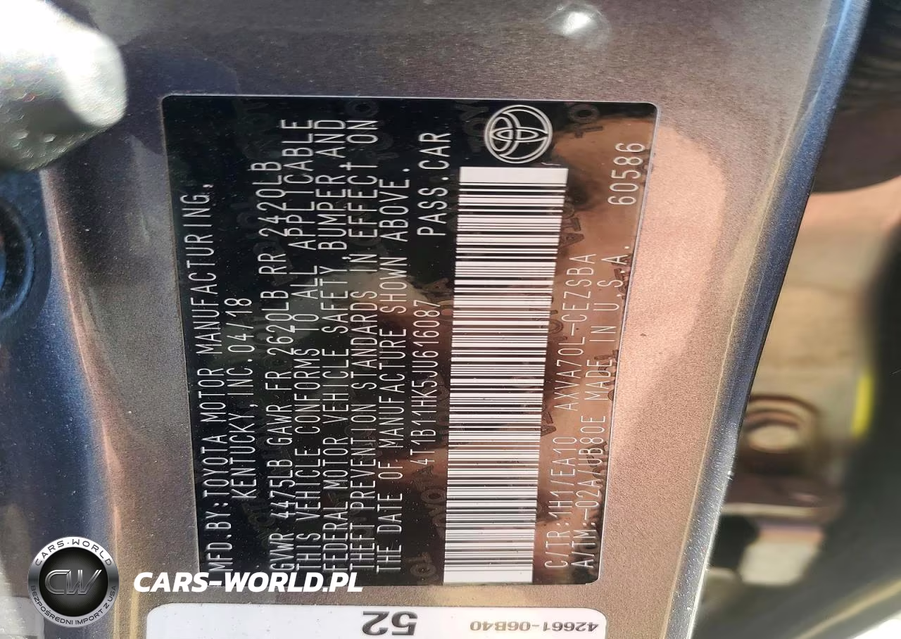 2018 Toyota Camry L VIN:4T1B11HK5JU616087 - 12