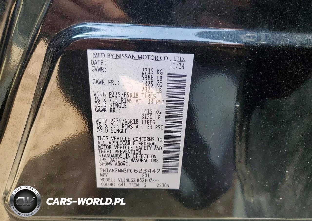 2015 Niss Pathfinder VIN:5N1AR2MM3FC623442 - 13