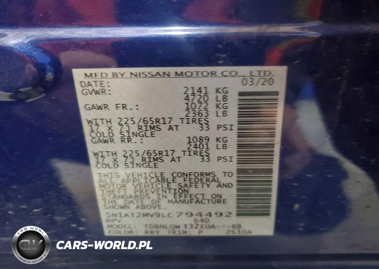 2020 Nissan Rogue Sv VIN:5N1AT2MV9LC794492 - 13