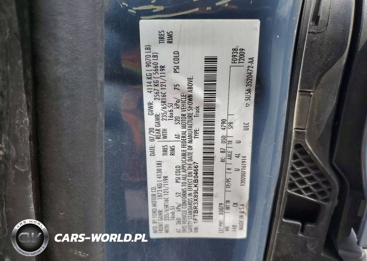 2020 Ford Transit 250 Delivery Van VIN:1FTBR3X89LKB04667 - 12