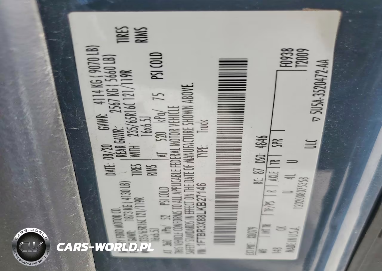 2020 Ford Transit T-250 VIN:1FTBR3X88LKB27146 - 12