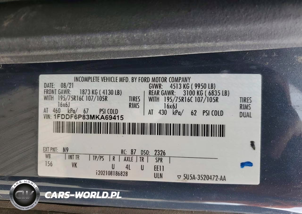 2021 Ford Transit T-350 Hd VIN:1FDDF6P83MKA69415 - 13