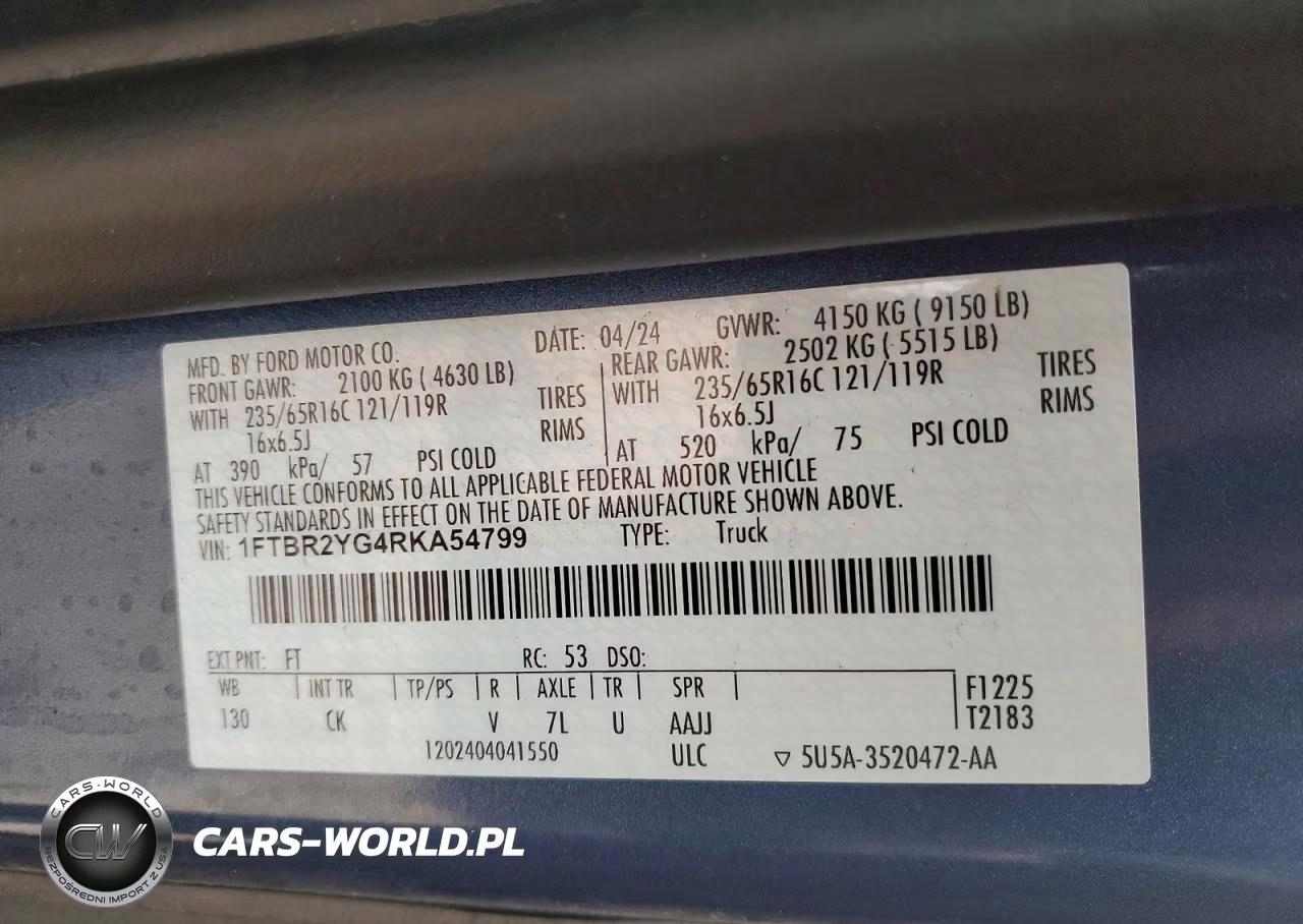 2024 Ford Transit 250 Utility - Service Van VIN:1FTBR2YG4RKA54799 - 14