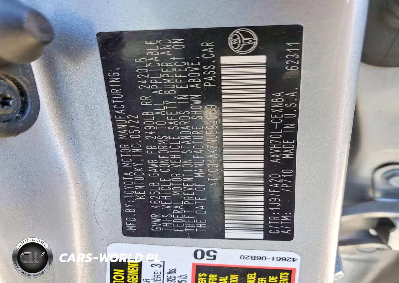 2022 Toyota Camry Le VIN:4T1C31AK7NU592969 - 12