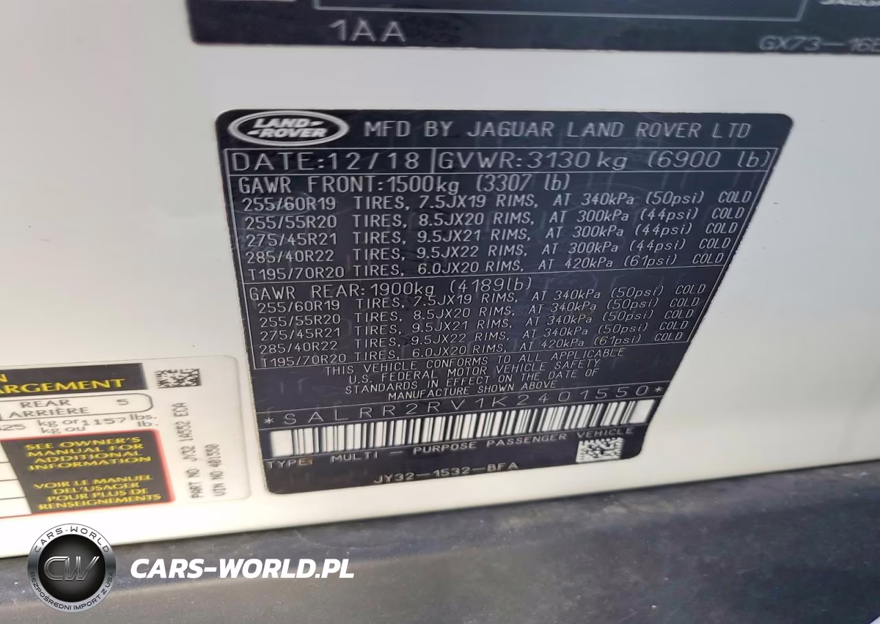 2019 Land Rover Discovery Hse VIN:SALRR2RV1K2401550 - 12