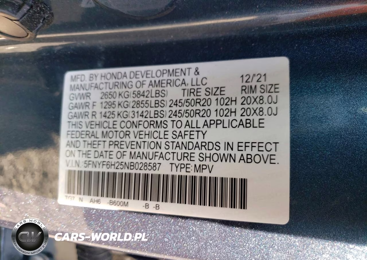 2022 Honda Pilot Se VIN:5FNYF6H25NB028587 - 13