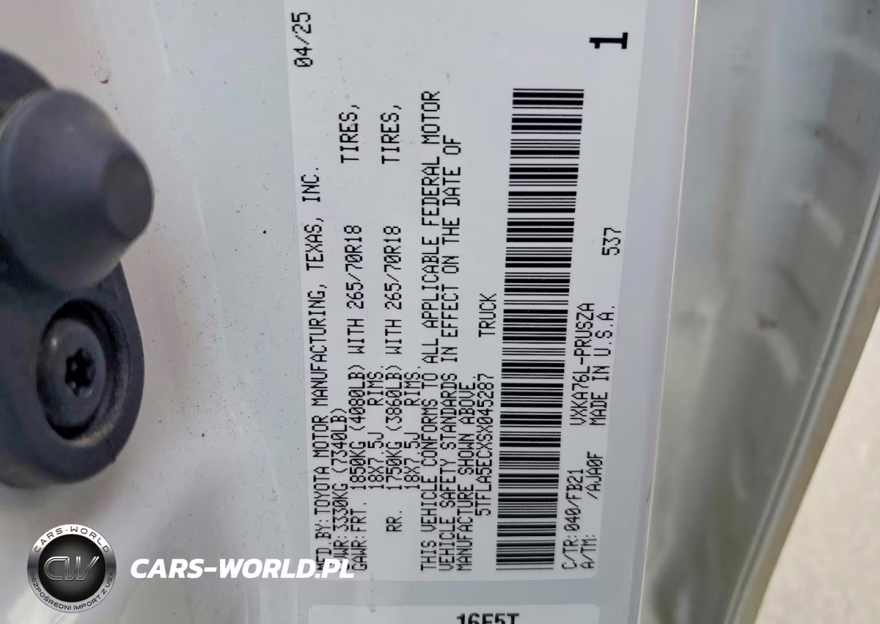 2025 Toyota Tundra 4Wd VIN:5TFLA5ECXSX045287 - 12
