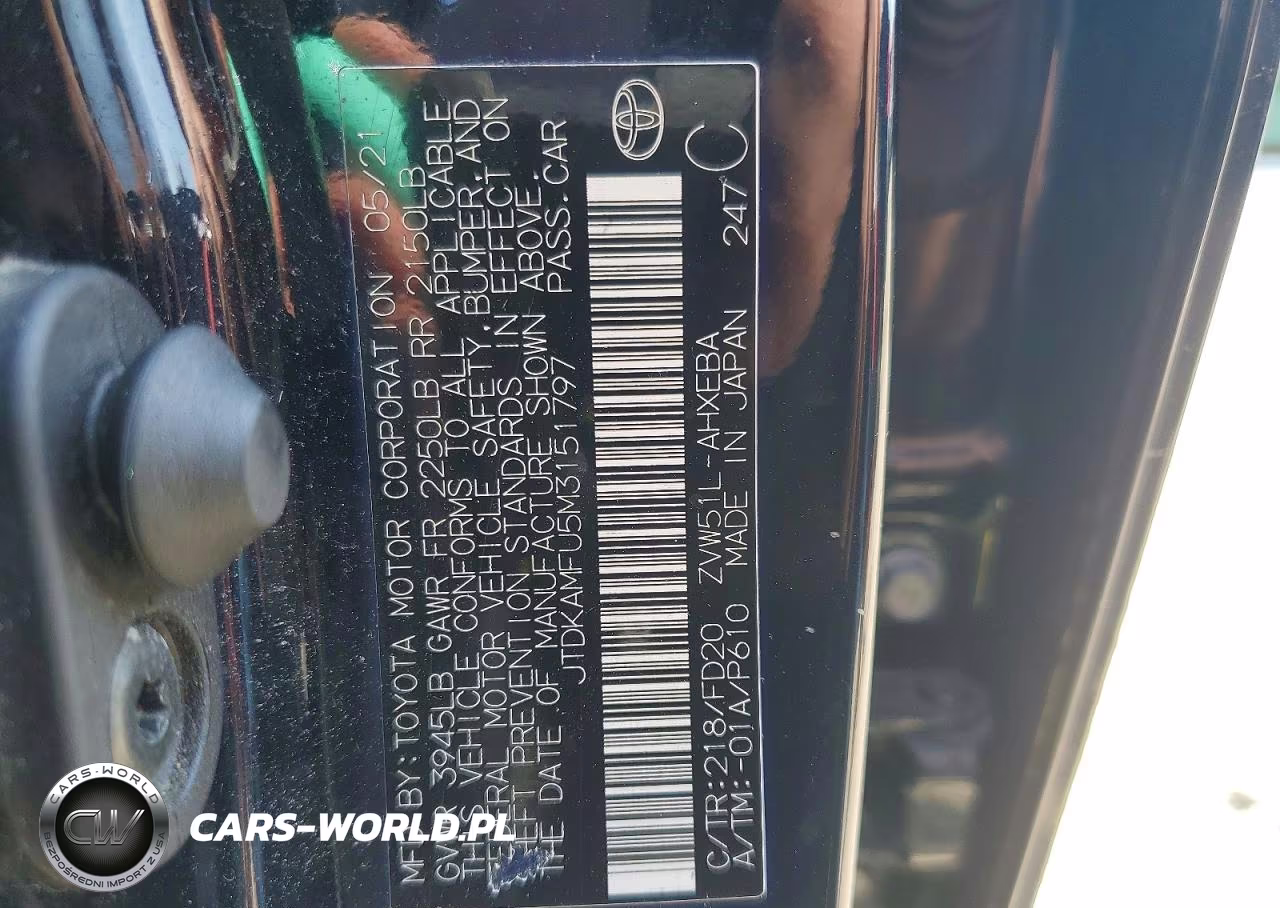 2021 Toyota Prius Le VIN:JTDKAMFU5M3151797 - 12