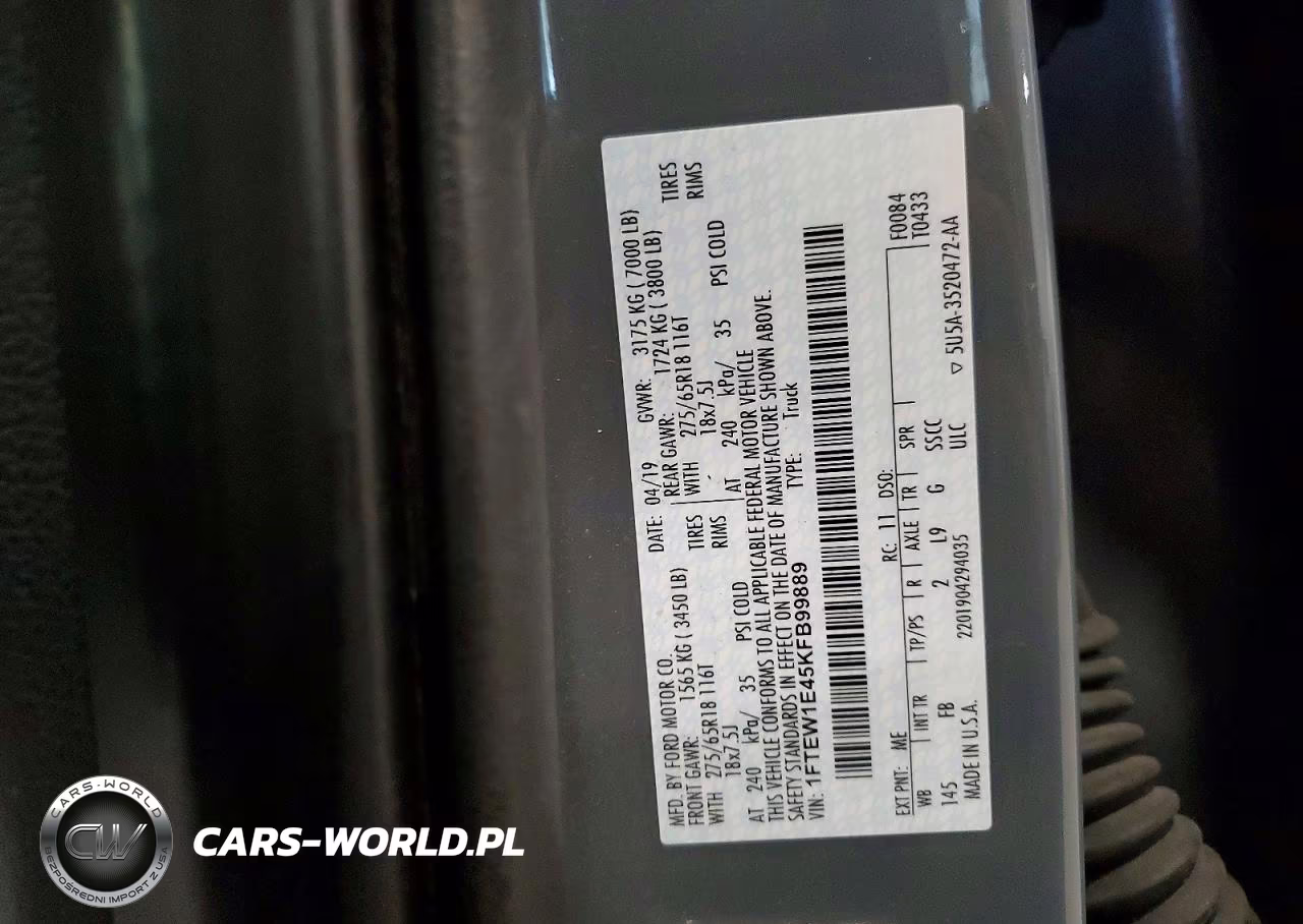 2019 Ford F150 Supercrew VIN:1FTEW1E45KFB99889 - 12