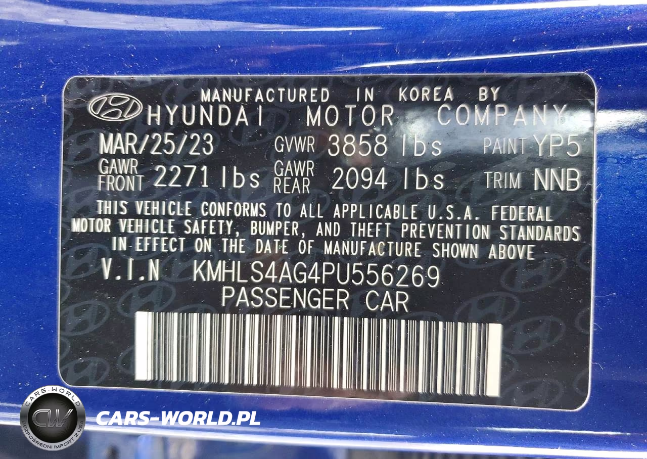 2023 Hyundai Elantra Sel VIN:KMHLS4AG4PU556269 - 12