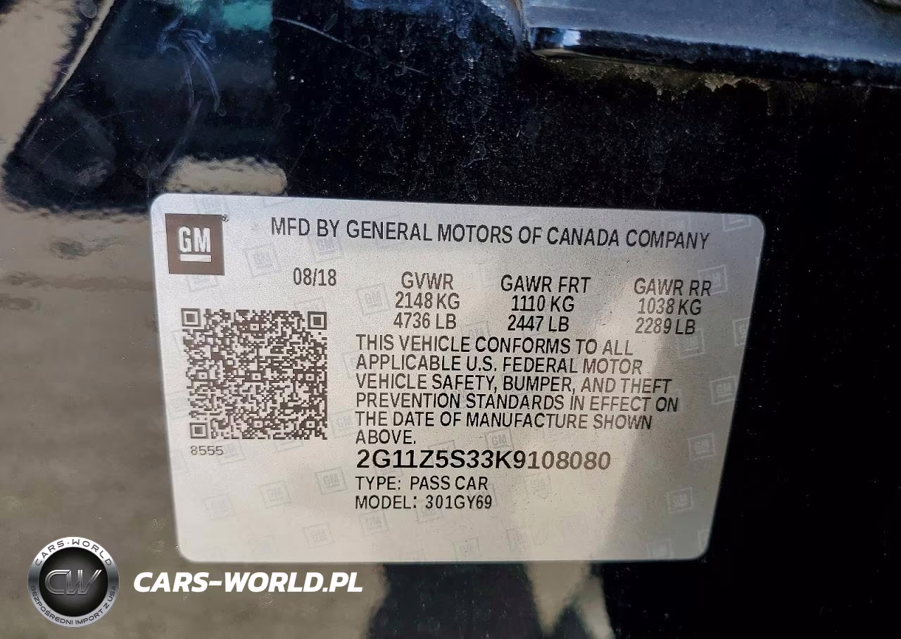 2019 Chevrolet Impala Lt VIN:2G11Z5S33K9108080 - 12